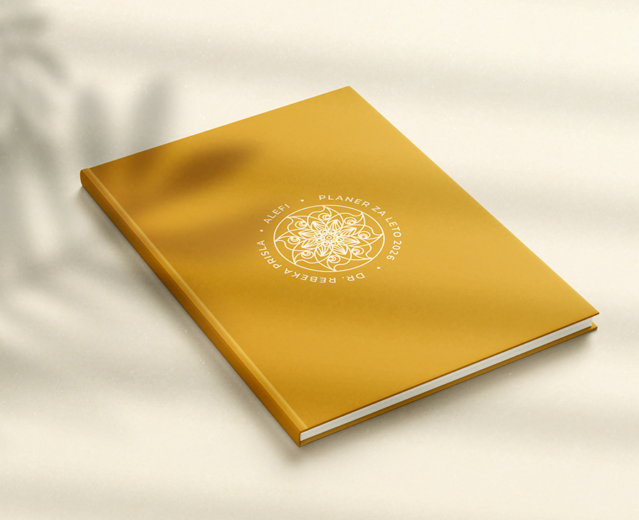 Planer Alefi 2026 v zlato rumenih platnicah formata A5